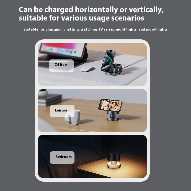 3-in-1 Magnetic Wireless Charging Lamp