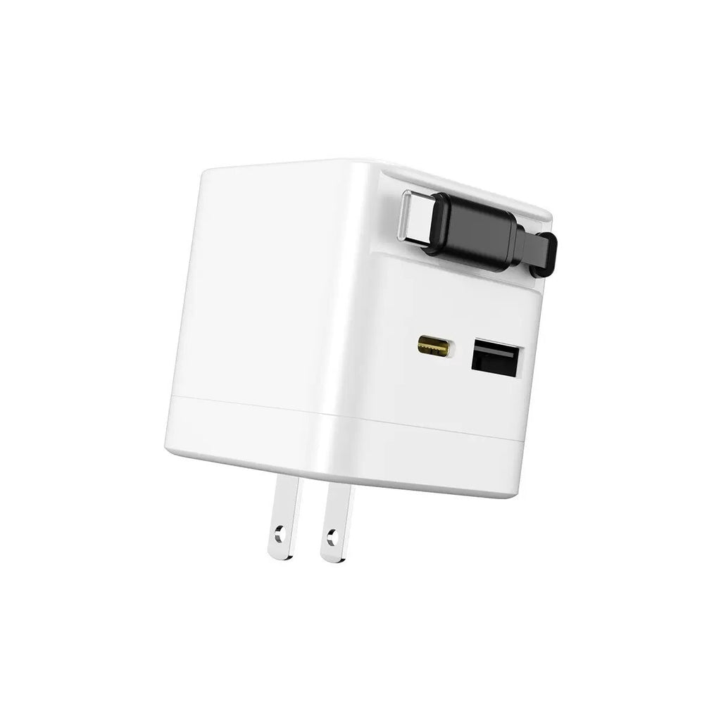 30W GaN Retractable Fast Charger Multi-Port
