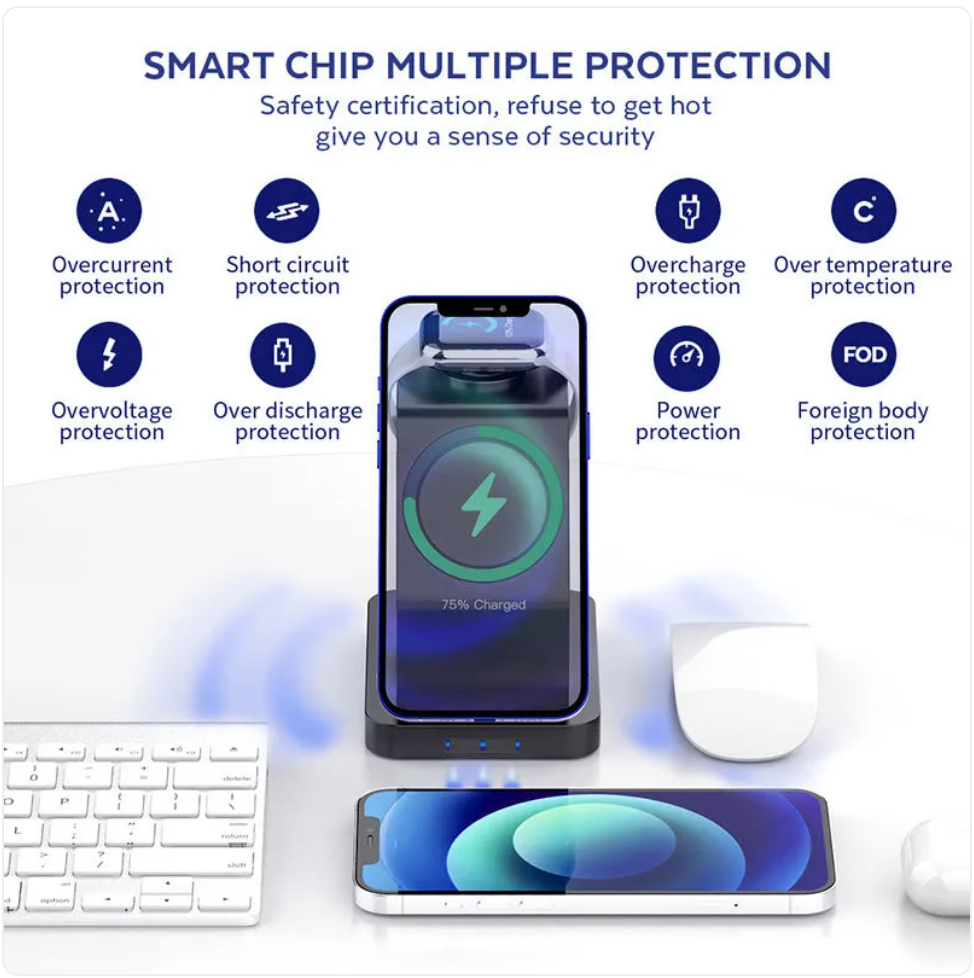 Magnetic 3-in-1 Wireless Charger